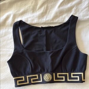 Versace Black Top with Gold Accents